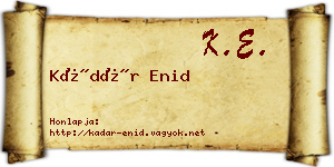 Kádár Enid névjegykártya